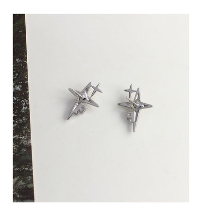 Earring Star Rhinestone Alloy
