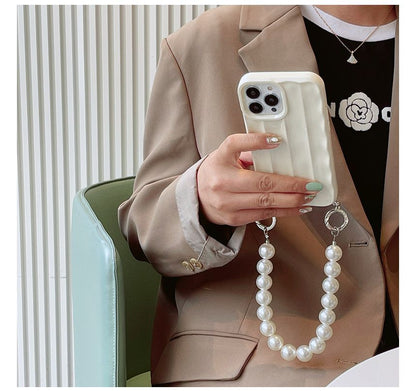 Pearl Phone Case Faux Chain