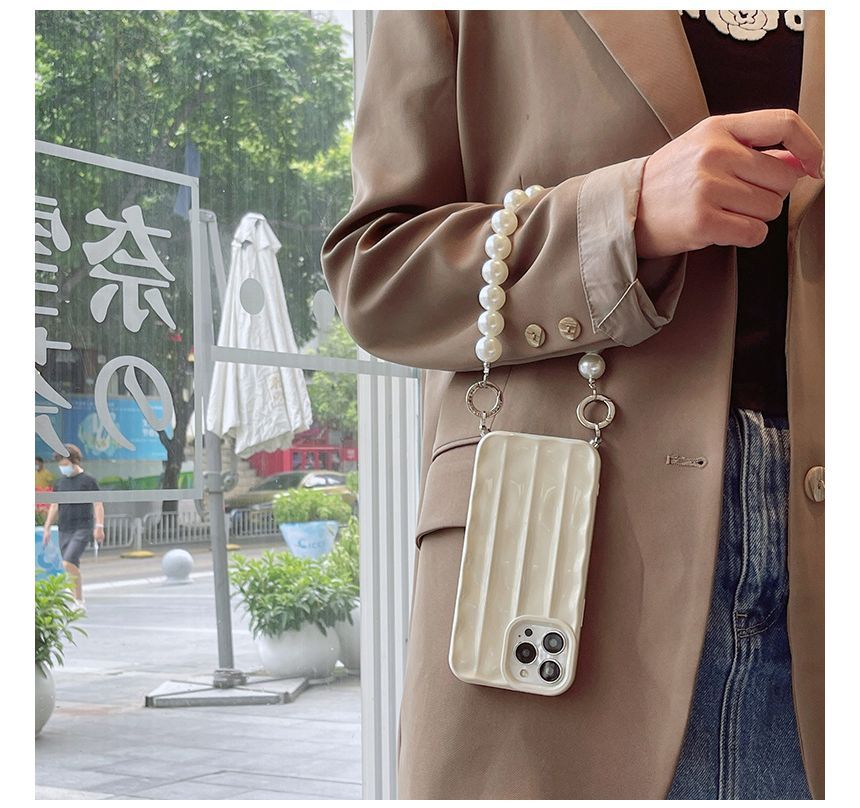 Pearl Phone Case Faux Chain