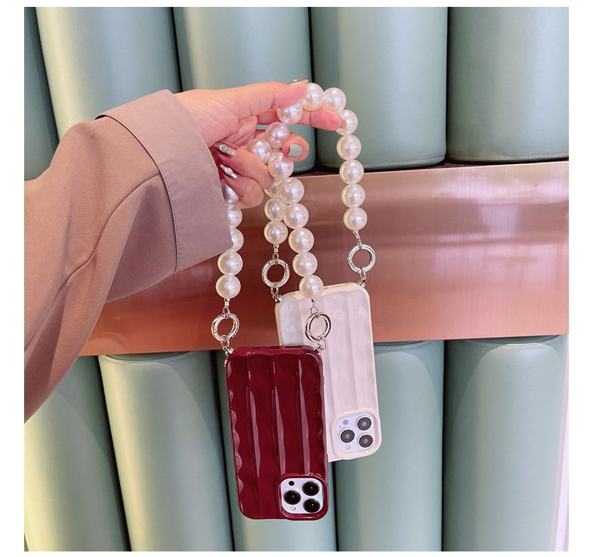 Pearl Phone Case Faux Chain
