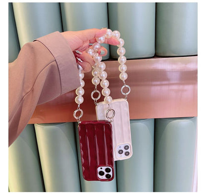 Pearl Phone Case Faux Chain