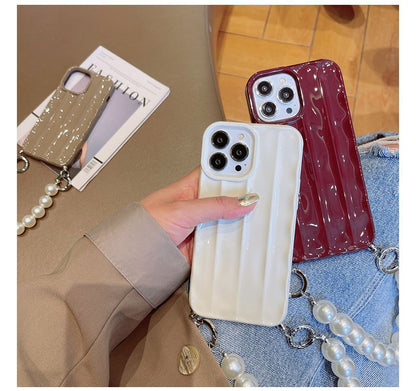 Pearl Phone Case Faux Chain
