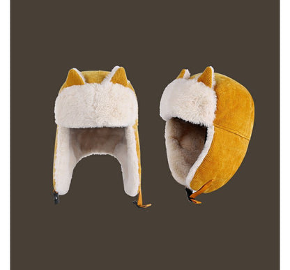 Chenille Cat Trapper Ear Hat