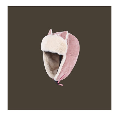 Chenille Cat Trapper Ear Hat