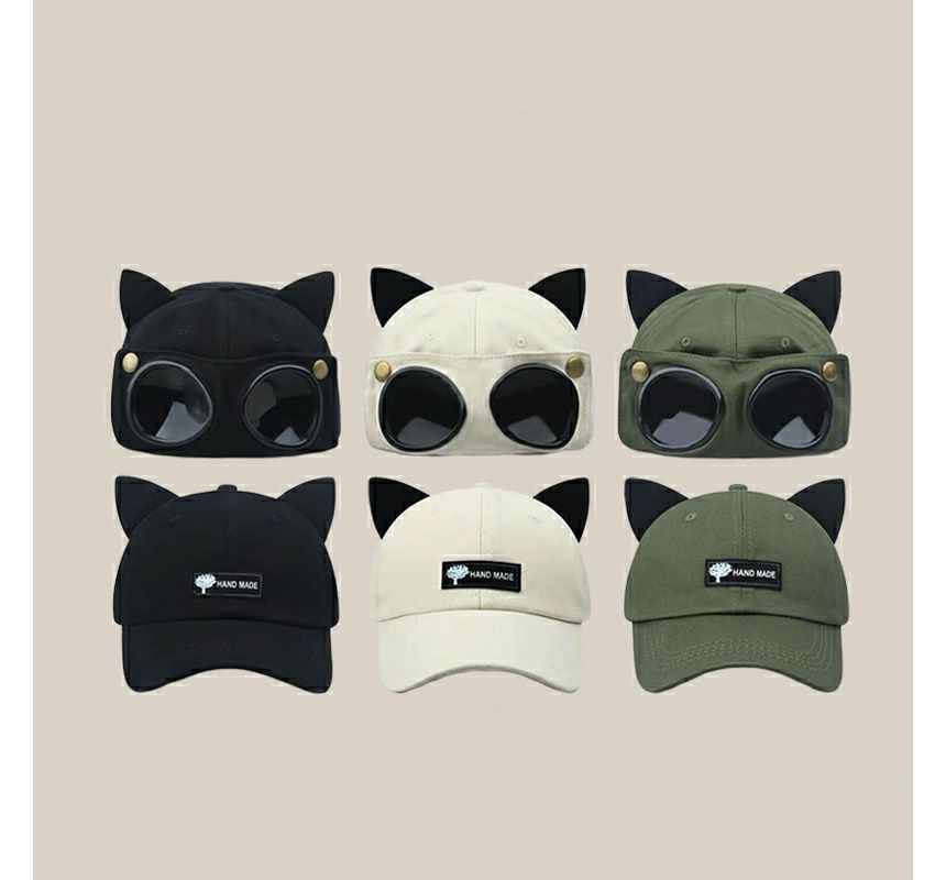 with Ear Aviator Cap Baseball Cat Goggles
