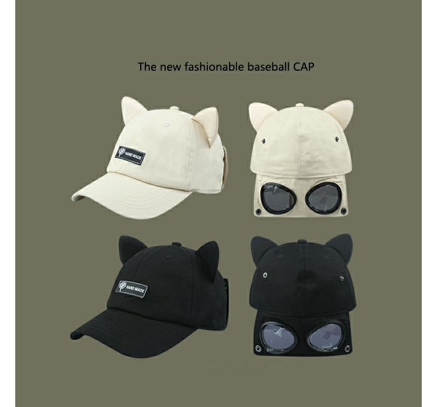 with Ear Aviator Cap Baseball Cat Goggles