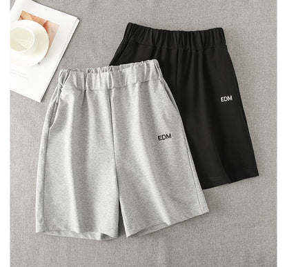 High Letter Waist Embroidered Shorts