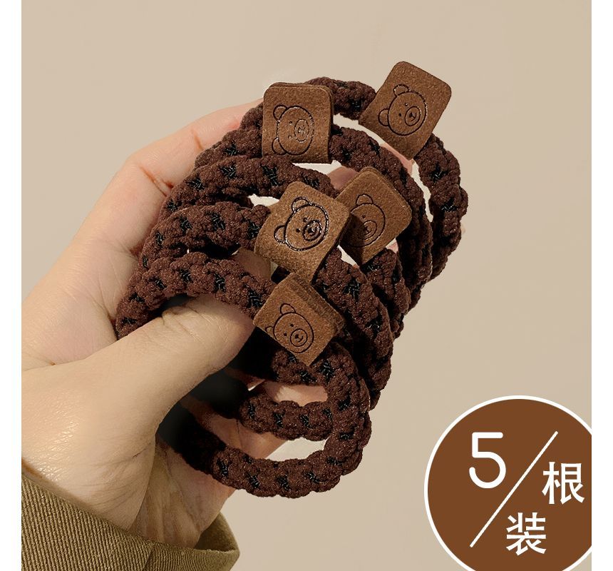 Bear Label Applique Hair Tie / Set