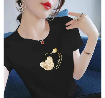 Print Bear Short-Sleeve Crew Neck Tee