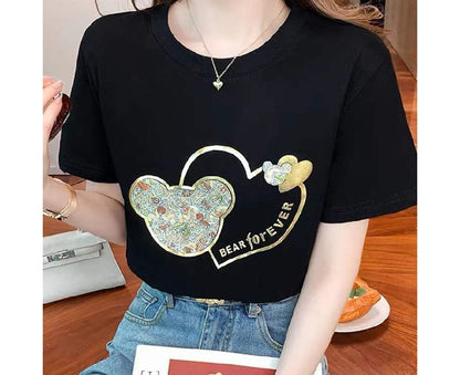 Print Bear Short-Sleeve Crew Neck Tee