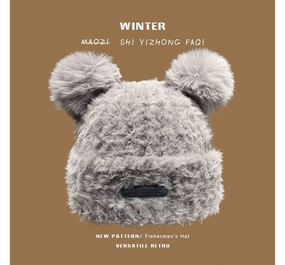 Ear Faux Beanie Fur