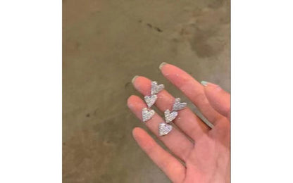 Earring Heart Dangle Alloy