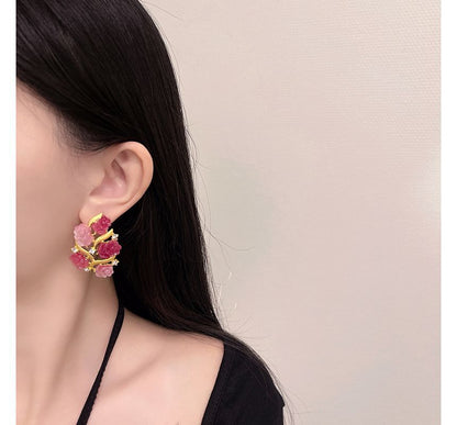 Flower Stud Earring Rhinestone