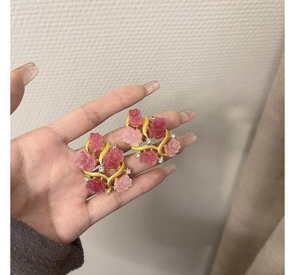 Flower Stud Earring Rhinestone