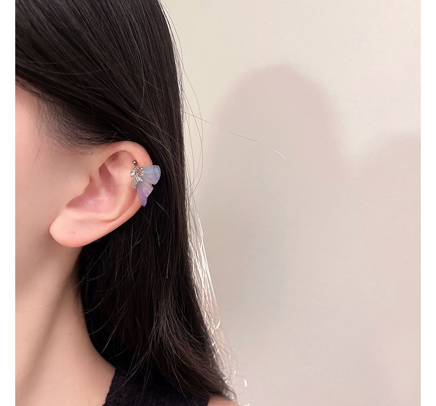 Cuff Earring Rhinestone Butterfly