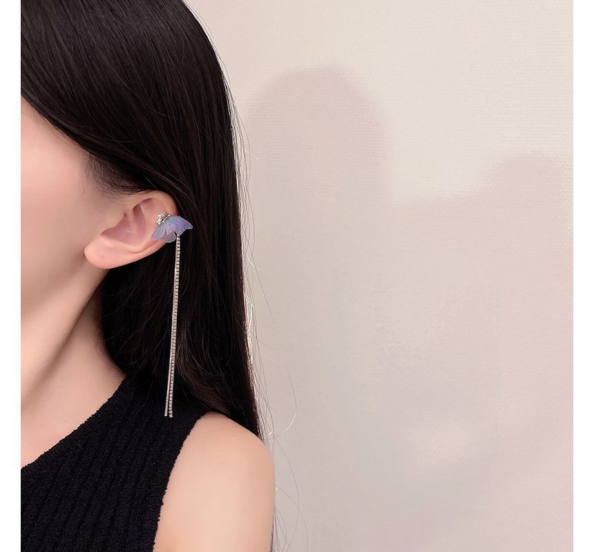 Cuff Earring Rhinestone Butterfly