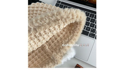 Fluffy Knit Trim Cloche Hat