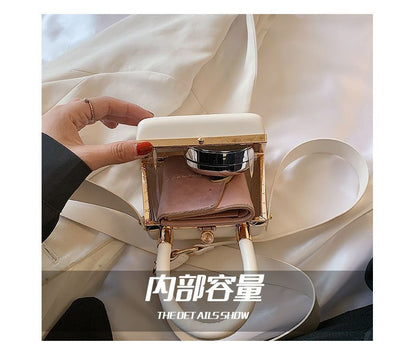 Bag Leather Plain Boxy Faux Hand