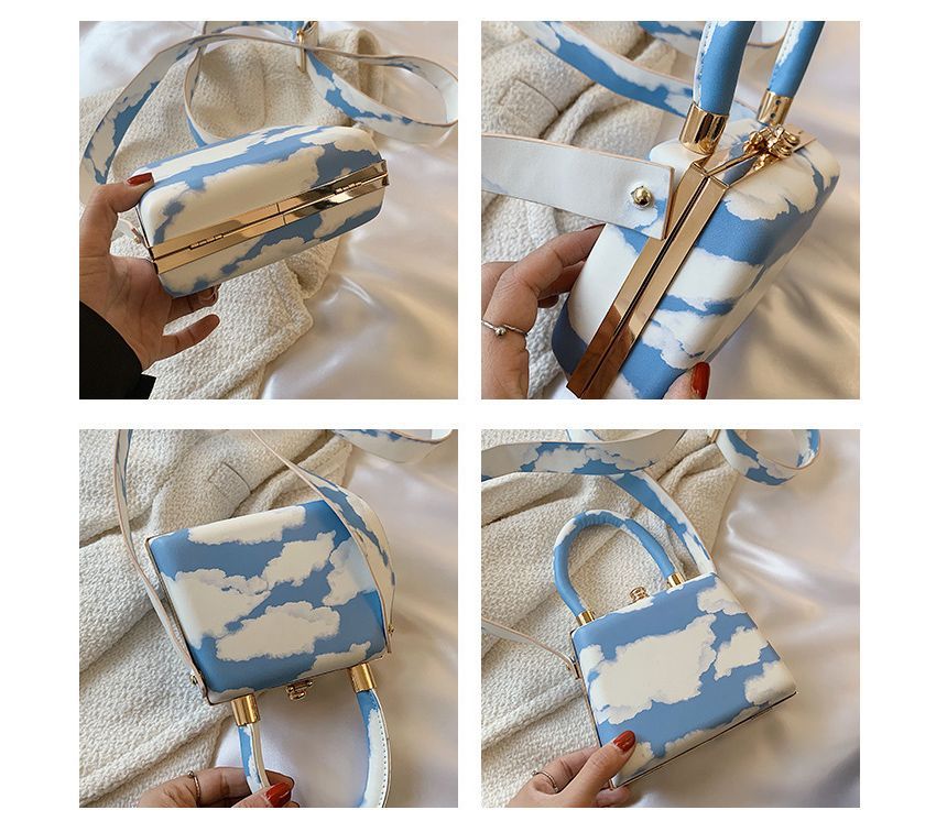 Bag Leather Plain Boxy Faux Hand