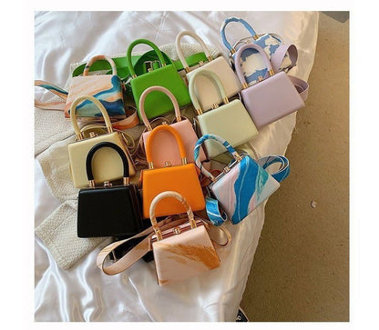 Bag Leather Plain Boxy Faux Hand