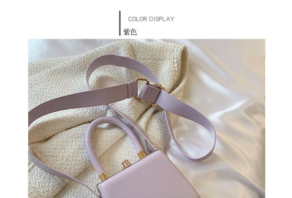 Bag Leather Plain Boxy Faux Hand