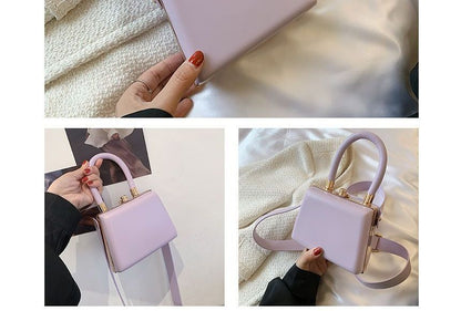 Bag Leather Plain Boxy Faux Hand