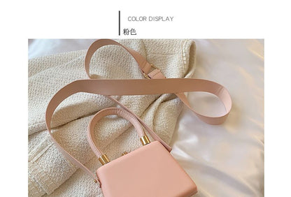 Bag Leather Plain Boxy Faux Hand