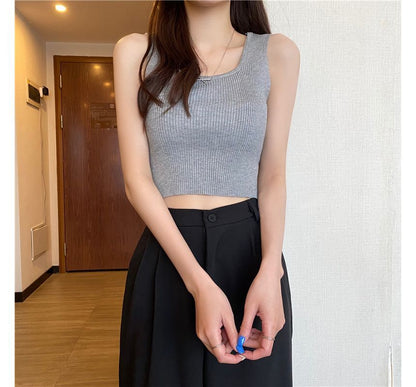 Plain Neck Tank Top Square