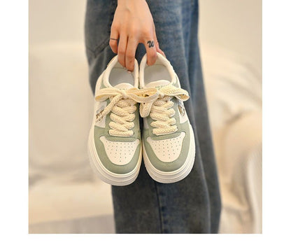 Platform Stitch Panel Sneakers