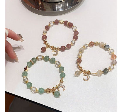 Charm Crystal Bracelet Faux Moon Rhinestone