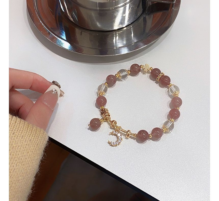 Charm Crystal Bracelet Faux Moon Rhinestone