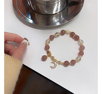 Charm Crystal Bracelet Faux Moon Rhinestone