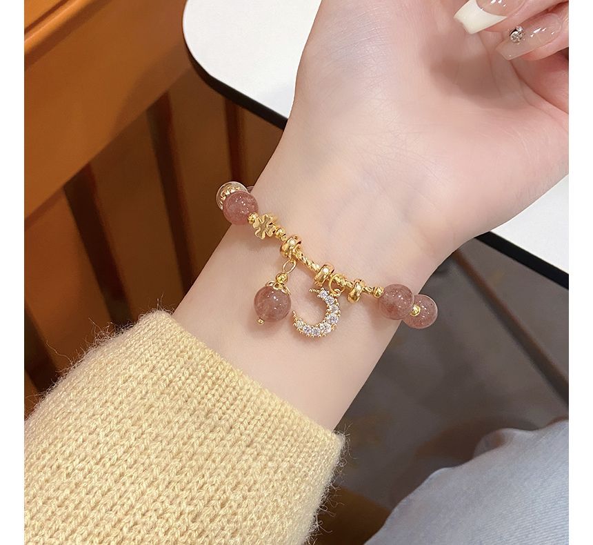 Charm Crystal Bracelet Faux Moon Rhinestone