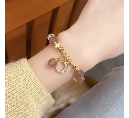 Charm Crystal Bracelet Faux Moon Rhinestone