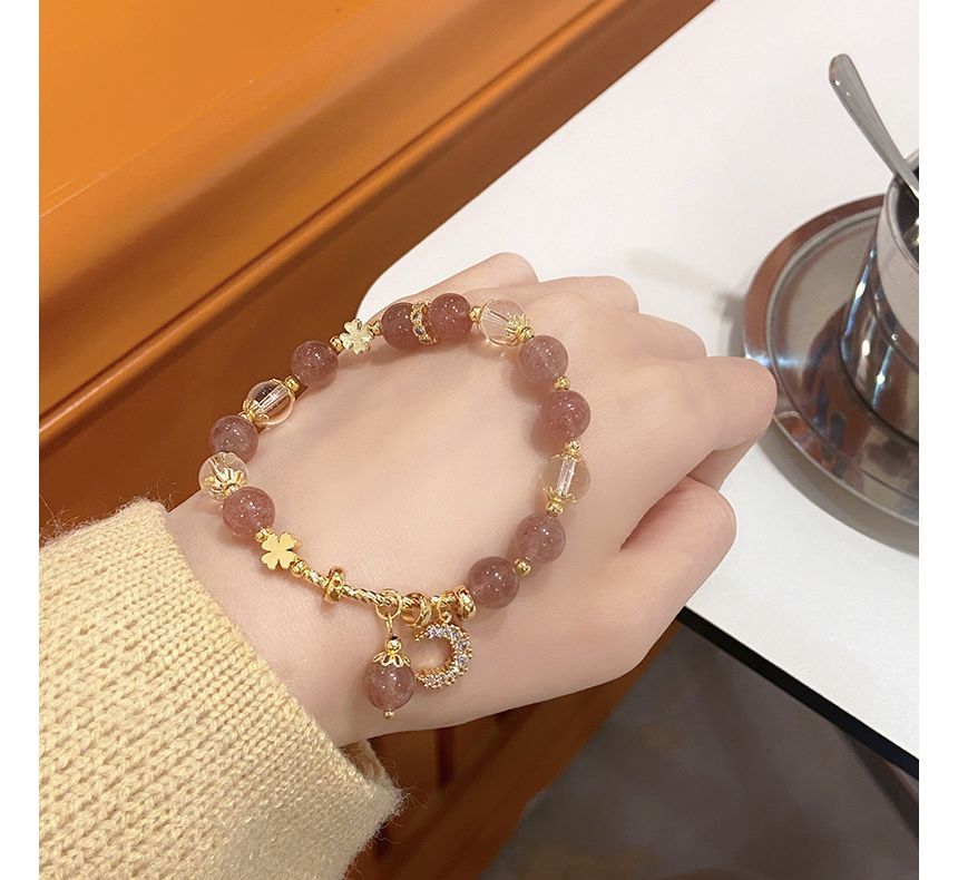 Charm Crystal Bracelet Faux Moon Rhinestone