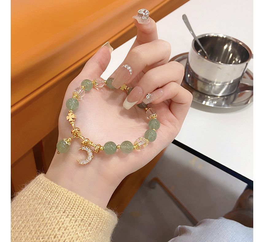 Charm Crystal Bracelet Faux Moon Rhinestone