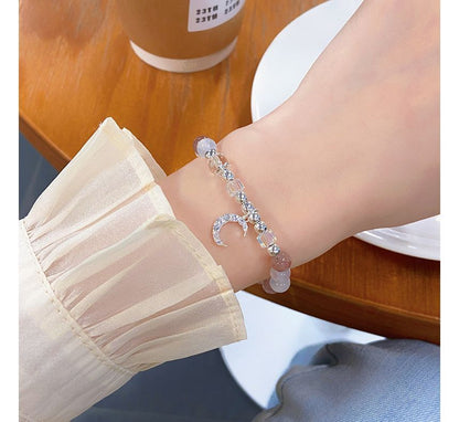 Rhinestone Bracelet Crystal Moon Faux Charm