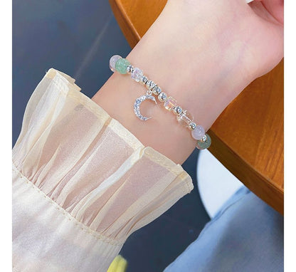 Rhinestone Bracelet Crystal Moon Faux Charm