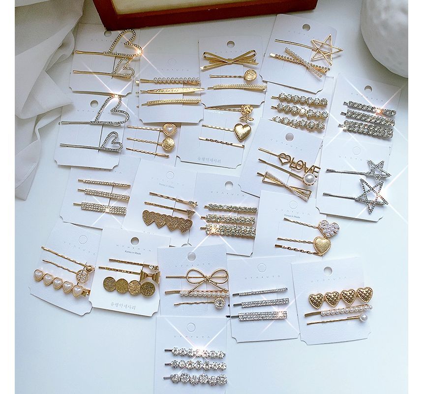 Set of 3: Alloy Hair Clip (Various Designs)