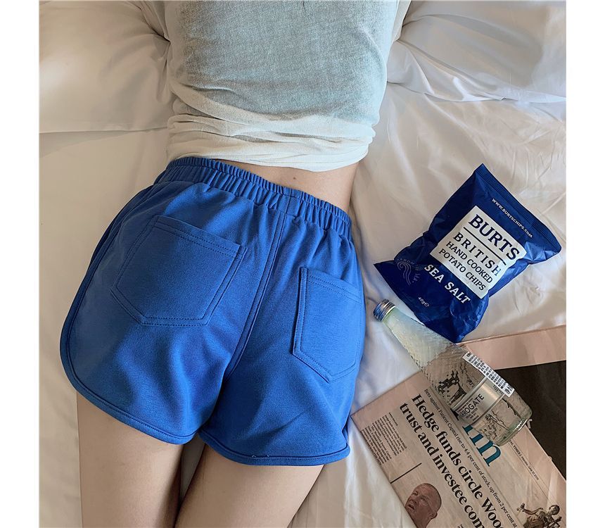 Plain Waist High Shorts