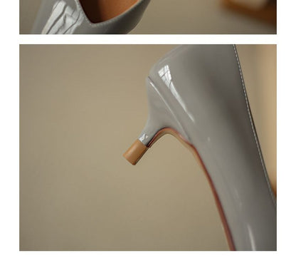 Kitten Pointed Patent Pumps Heel