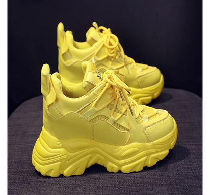 Sneakers Lace Wedge Platform Up Hidden