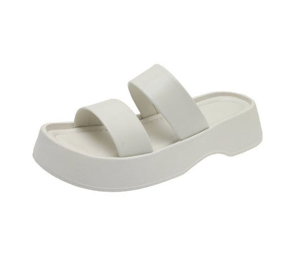 Platform Plain Slide Sandals