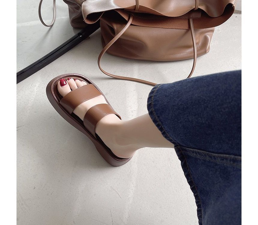 Platform Plain Slide Sandals