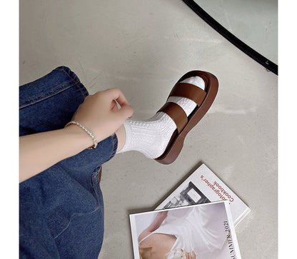 Platform Plain Slide Sandals