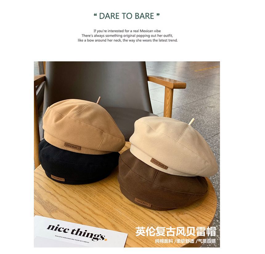 Hat Lettering Applique Beret