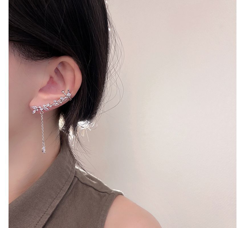 with Ear Earring Cuff Rhinestone Drop
