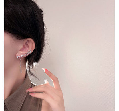 with Ear Earring Cuff Rhinestone Drop