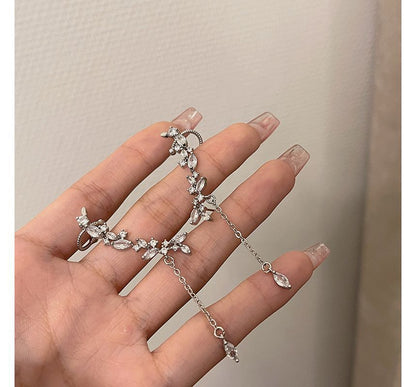 with Ear Earring Cuff Rhinestone Drop