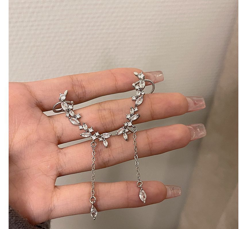with Ear Earring Cuff Rhinestone Drop